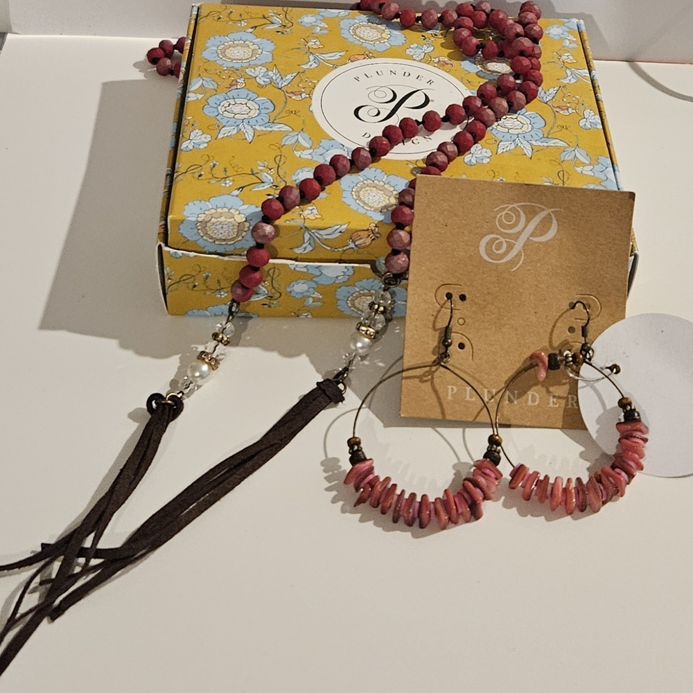Plunder Pink Necklace with Natural Stone Beads